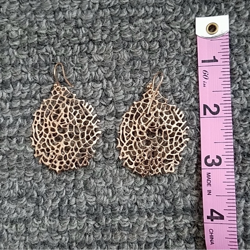 Henri Bendel Statement Earrings Dangling Rose Gold - image 4